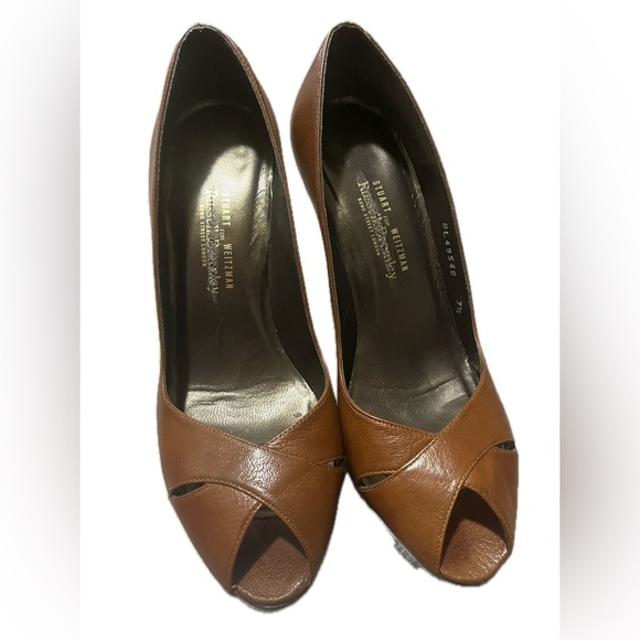 Stuart Weitzman for Russell Bremley Bond Street London, Size 7.5, Brown Heel - Picture 1 of 16